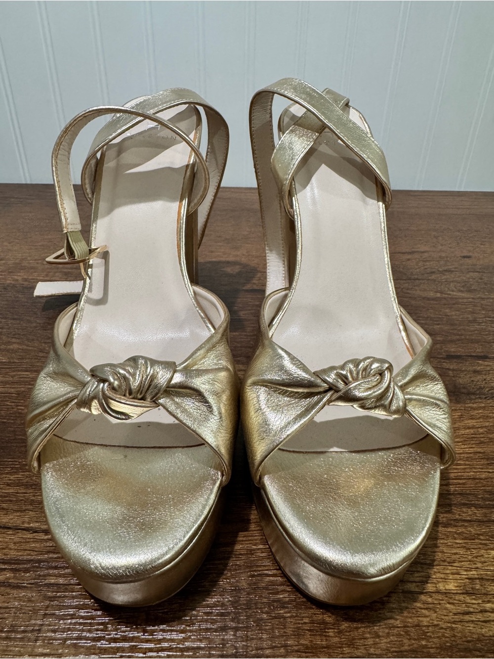 Gold platform heels